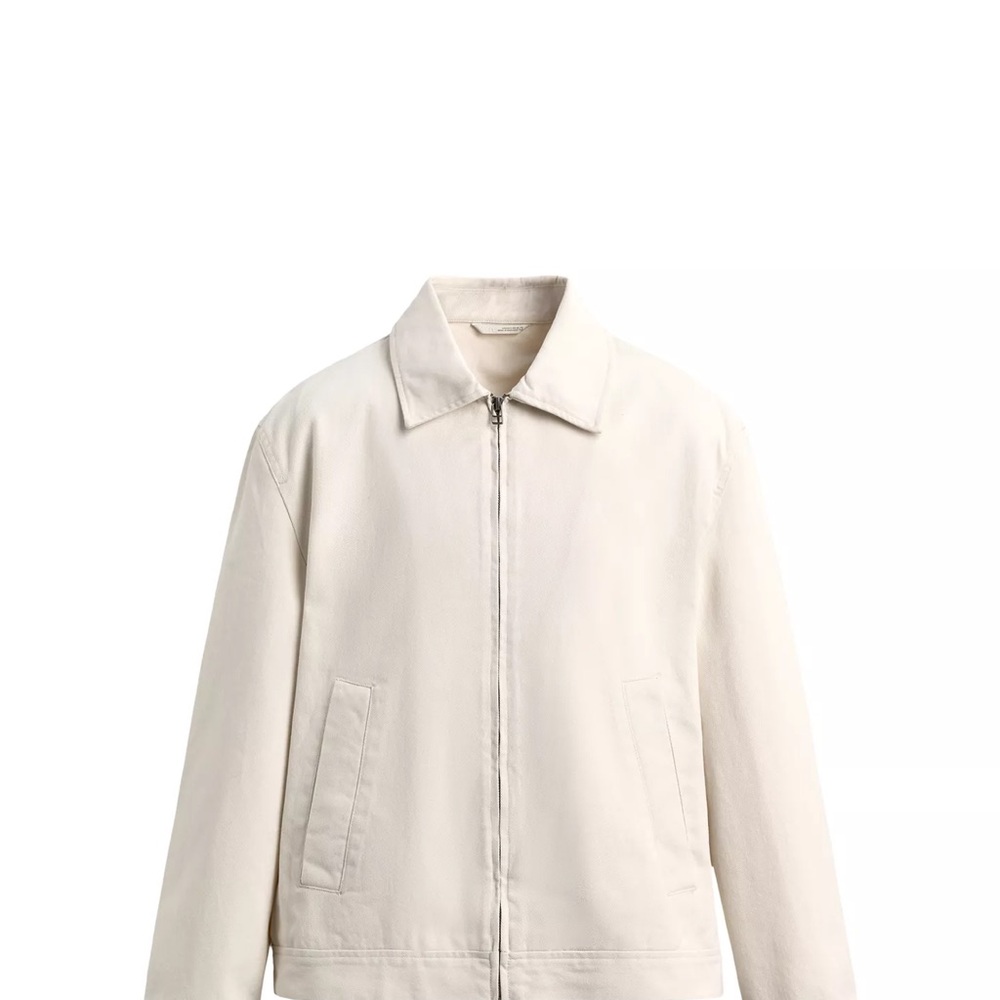Zara Men's Lightweight Zip Jacket in Cream